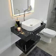 KIT COMPLETO LAVATÓRIO PORCELANATO 62x40cm + CUBA SOBREPOR LAVABO + Bancada PRATELEIRA, ENVIO IMEDIATO