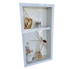 PRATELEIRA PORCELANATO COM REPARTIÇÃO,  60X30 PORTA SHAMPOO. ENVIO IMEDIATO.