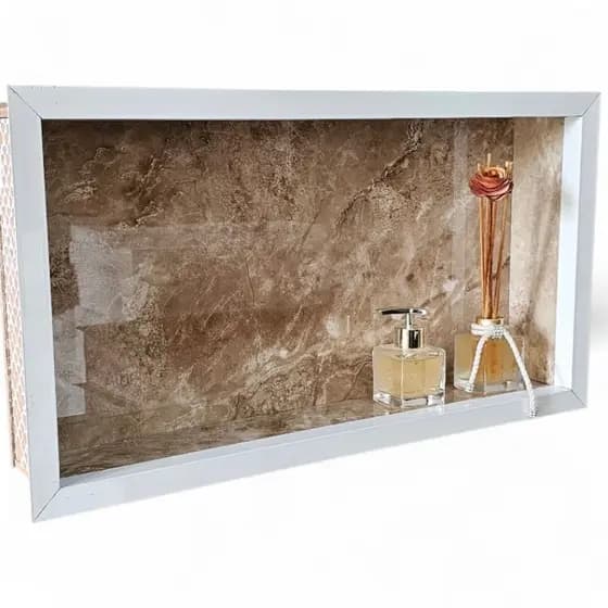 NICHO PORTA SHAMPOO TRAVERTINO 60X32 PORCELANATO ENVIO FULL