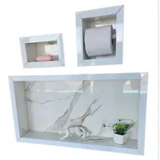 KIT 3 PEÇAS nicho banheiro +saboneteira +portal papel . PRONTA ENTREGA