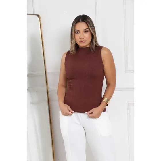Blusa Linho Regatinha Cubinho sem manga define bem o corpo super Barato preço baixo!!