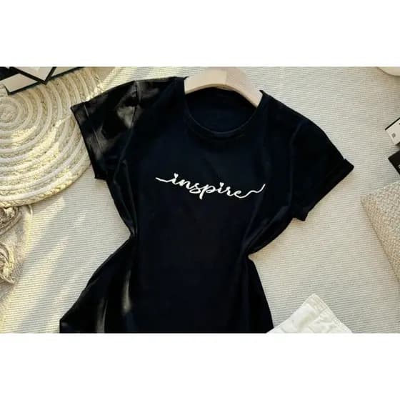 Camiseta Unissex Feminina 100% Algodão Estampa Básica Inspire Lançamento 2025 Envio Imediato