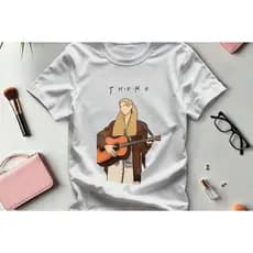 Camiseta Unissex Friends Phoebe Violão Série Engraçada 100% Algodão Lançamento 2025 Envio Rápido