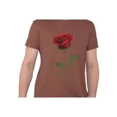 Camiseta Masculina Unissex Estampa Rosa Vermelha 100% Algodão Fio 30.1 Lançamento 2025 Envio Rápido