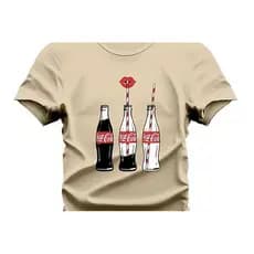 Camiseta 100% Algodão Estampa Garrafa Coca Cola Bebida Fio 30.1 Lançamento 2025 Envio Rápido