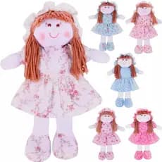 Boneca De Pano 35cm Princesa Vestido Estampas Diversas Antialergica Artesanal Menina