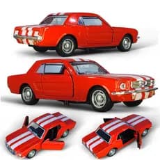 Miniatura Carrinho D Ferro Ford Mustang Fricção Abre Portas