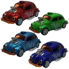 Carrinho De Ferro Fusca Fusquinha Abre Portas Motor Turbo Turbinado Fricção Miniatura