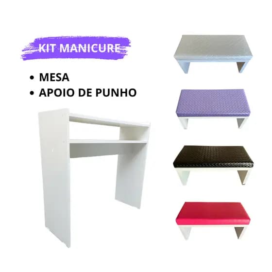 Mesa Para Manicure + Apoio de mão/punho 4 cores feitos em Mdf