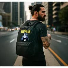 Mochila Varias Bandas Rock Unisex Para Escola Academia Viagem Promoção Envio Imediato