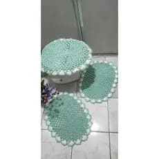 Jogo de tapete Banheiro 3 peças croche jogo de banheiro