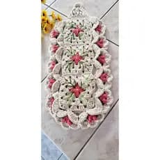 Porta papel higienico croche detalhado 2 rolos