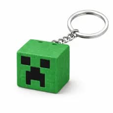 Chaveiro Estilo Gamer Tipo MineCraft Cubo Verde Pixel com Argola para Mochila e Chaves