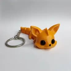 🦊 Chaveiro Raposa Articulada – Acessório Fofo Geek para Mochila, Bolsa e Chaves