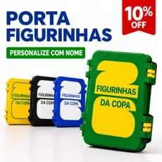 Porta Figurinhas Copa Personalizado Com NOME  | Caixa Organizadora Cards Futebol Colecionável