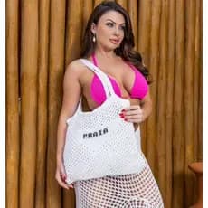 BOLSA FEMINA DE PRAIA EM TRICOT / BOLSA DE PRAIA EM TRICÔ