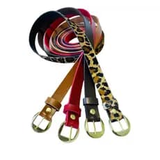 Kit 4 Cintos Feminino Fivela Dourada Moda Lis 2 cm Cinto Slim e Plus Size