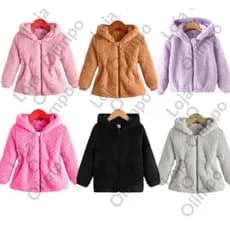 Casaco teddy Infantil Menina Blusa  Ted  Feminino Tedd Pelinho Tedy Inverno Quentinho Rosa Branco Preto Lilas