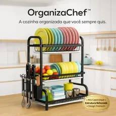 Escorredor de Louça 3 Andares Grande Organizador de Pia Cozinha Porta Talheres Alta Capacidade