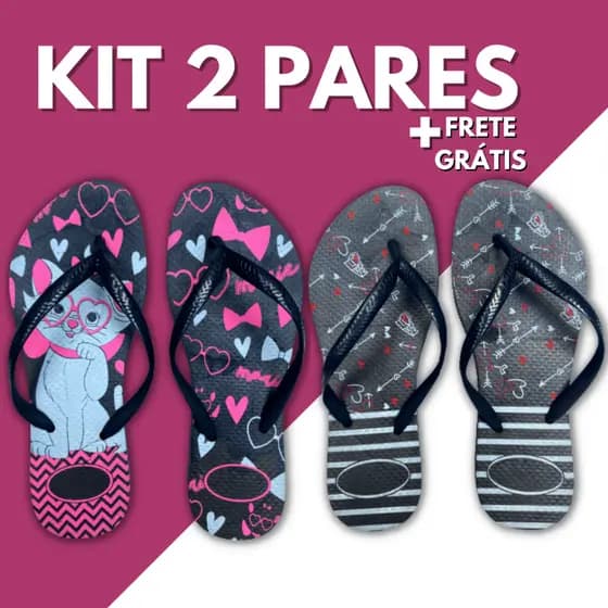 Kit 2 Pares Chinelo Feminino Adulto Sandália Correia Lisa Sandalia Feminina Estampada Sandalias Femininas Confortável