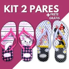 Kit 2 Pares Chinelo Feminino Adulto Sandália Slim Correia Lisa Estampada Sandalia Femininas Femininos Confortável Macio