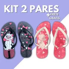 Kit 2 Pares Chinelo Sandália Feminino Infantil Chinela Femininas Slim Calçado Criança Confortável Macio Leve Promoção
