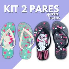 Kit 2 Pares Chinelo Sandalia Feminino Infantil Chinela Femininas Slim Calçado Criança Confortável Macio Leve Promoção