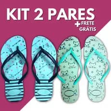 Kit 2 Pares Chinelo Sandália Feminino Adulto Slim Correia Sandalias Femininas Estampada Chinela Sandalia Feminina Adulta