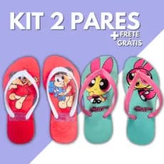 Kit 2 Pares Chinelo Feminino Sandália Infantil Chinela Feminina Slim Calçado Criança Macio Leve Barato Kids Promoção