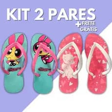 Kit 2 Pares Chinelo Feminino Sandália Infantil Chinelas Femininas Slim Calçado Criança Macio Leve Barato Promoção Kids