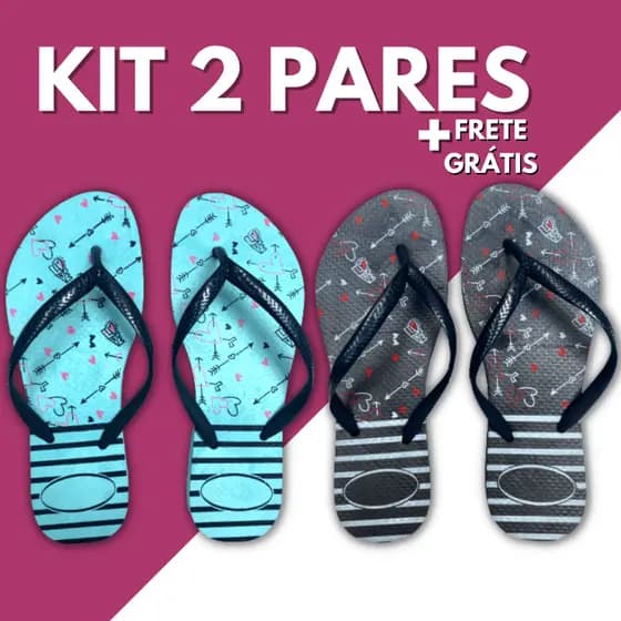 Kit 2 Pares Chinelo Feminino Adulto Sandália Slim Correia Lisa Sandalia Feminina Estampada Sandalias Femininas