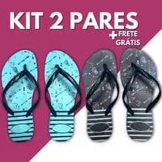 Kit 2 Pares Chinelo Feminino Adulto Sandália Slim Correia Lisa Sandalia Feminina Estampada Sandalias Femininas