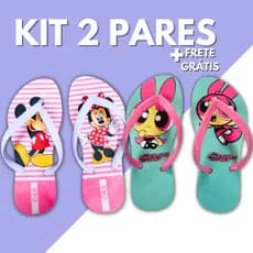 Kit 2 Pares Chinelo Feminino Sandalia Infantil Chinela Femininas Slim Calçado Criança Confortável Macio Leve Barato Kids