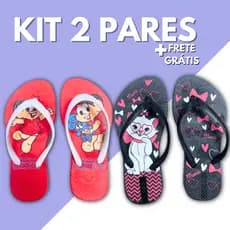 Kit 2 Pares Chinelo Sandália Feminino Infantil Slim Calçado Criança Chinela Sandalia Menina Confortável Macio Barato