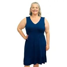 Vestido Gola V Regata Plus Size Cor Lisa Verão Fresquinho