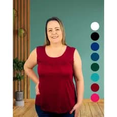 Blusa Feminina Senhora Bata Regata Lisa