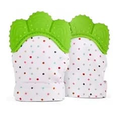 Luvinha mordedor silicone ajustável na mão infantil bebê antistress lavavel LCartigos