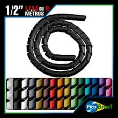 Tubo Espiral Organizador e Protetor De Cabos 1,2,3,4,5,10 Metros | 1/2 | 12,7mm | Várias Cores | Setup, Gamer
