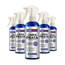 Kit Limpa Prata + Flanela Limpeza Jóias Restaurador Brilho Renovador Prata Togmax 120ml