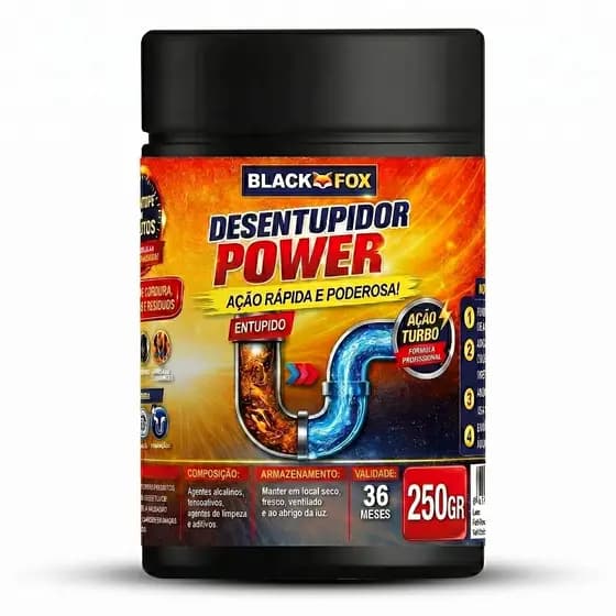Limpa Cano Desentupidor em Pó 250g para Pia Ralo Vaso Sanitário Ação Rápida
