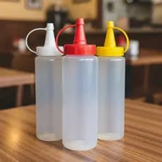 Bisnaga Frasco de 200ml para Molho Ketchup Maionese Mostarda Lanchonete Cozinha Hamburgueria