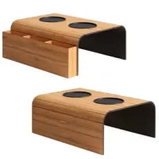 Bandeja Suporte Para Sofá Esteira Porta Controle Porta Copos Madeira Decoração Sala