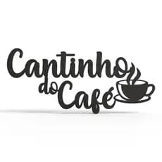 Frase Decorativa Cantinho Do Café MDF Preto Decoração Palavra Parede Cozinha Copa