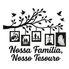 Quadro de Fotos Porta Retrato Decoração Sala Mdf Árvore Família Quarto