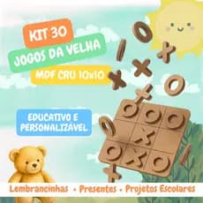 Kit 30 Jogo da Velha Lembrancinha de Aniversário Infantil Mdf