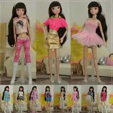 Ker Roupas De Boneca Infantil Casuais Pêssego Jenny Vestido