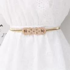 Cinto Feminino Metal Elástico Modelo Fivela Moda Blogueira