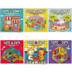 Livro de Colorir Coleção Cute & Comfy Coloring Book for Adults Cozy