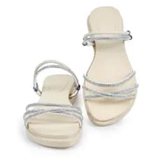 Sandalia Brilhante Feminina Confortavel Resistente Leve Macia Antiderrapante Oferta Imperdivel