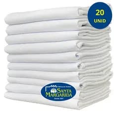 20 PANOS De Prato PP24  SANTA MARGRIDA Liso Com Bainha Branco Legitimo 100% Algodão